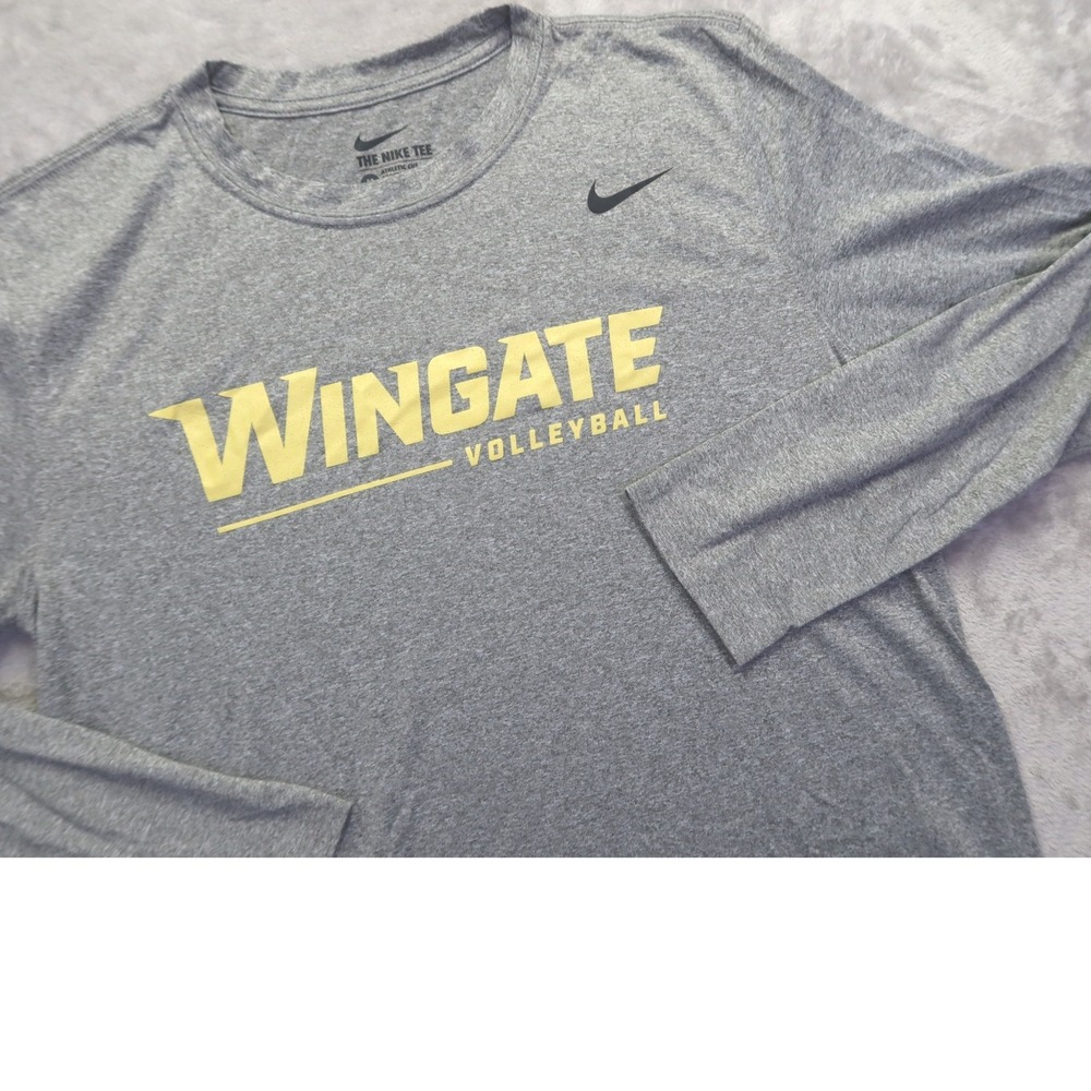 Nike Wingate Volleyball Dri-FIT Long Sleeve Shirt Women's‎ M Gray Athletic Cut